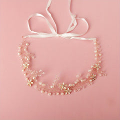 Flower Charm Hairband Rhinestone & Crystal Headband Bridal Wedding Accessory