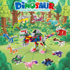 12pcs Dinosaur Block Kit Gift for Boys Dinosaur Toy Set