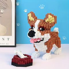 4000pcs Corgi Dog Building Blocks Set Cute Cartoon Animals Interlocking Bricks