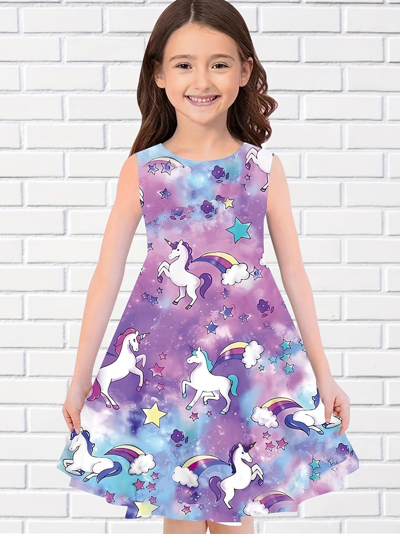 Adorable 3D Printed Star Princess Dress for Girls