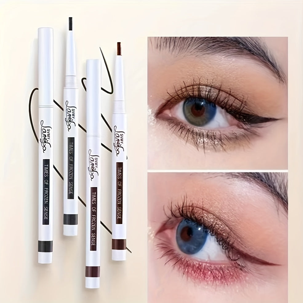 Silky Eyeliner Gel Pen Brown Round Head Smooth Rendering Eyeliner Pen
