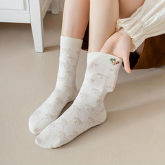 Cartoon Pattern Socks Cozy Women's Stockings