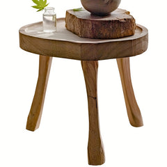 Vintage Solid Wood Flower Pot Holder Dwarf Stool