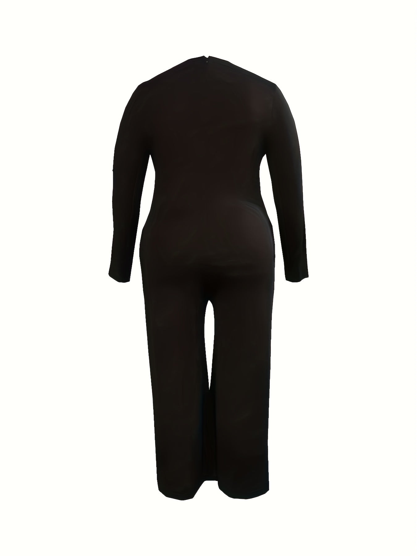 Solid Long Sleeve Wide Leg Jumpsuit