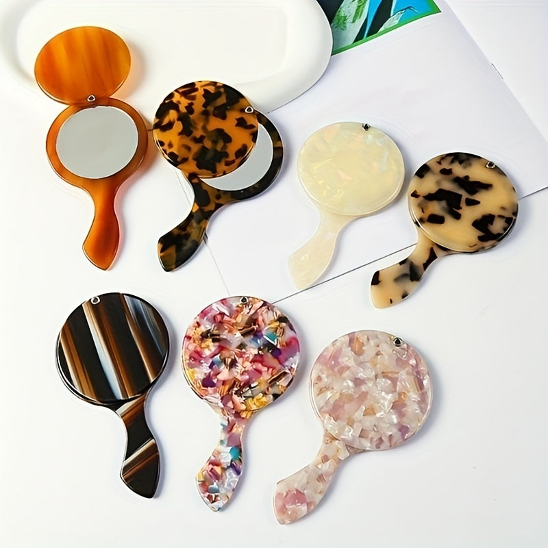 Acetate Handheld Makeup Mirror Travel Portable Hand Mirror