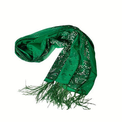 Vintage Paisley Print Scarf Tassel Shawl Hijab Head Wrap