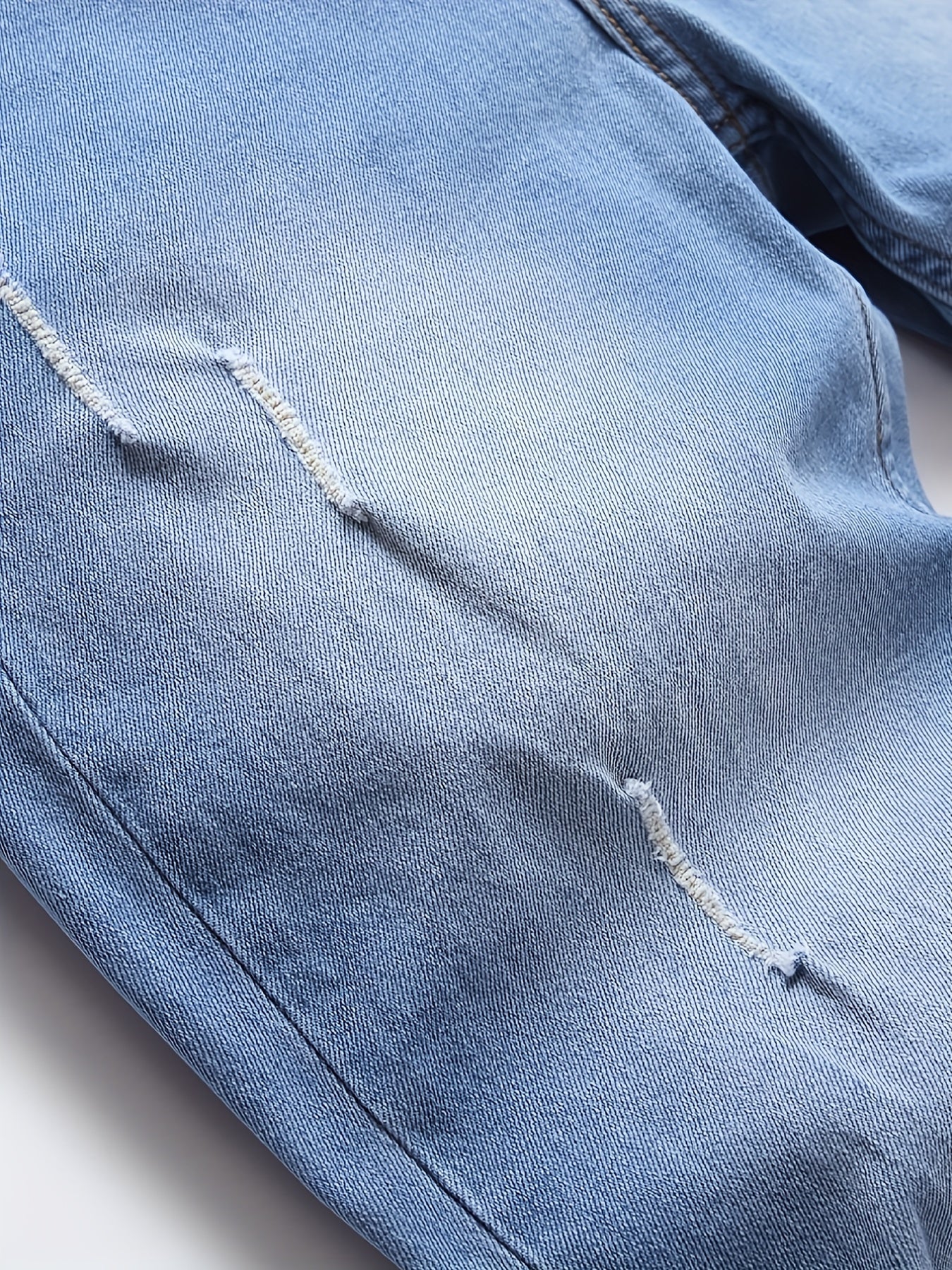 Men's Slim Fit Ripped Jeans Casual Denim Pants