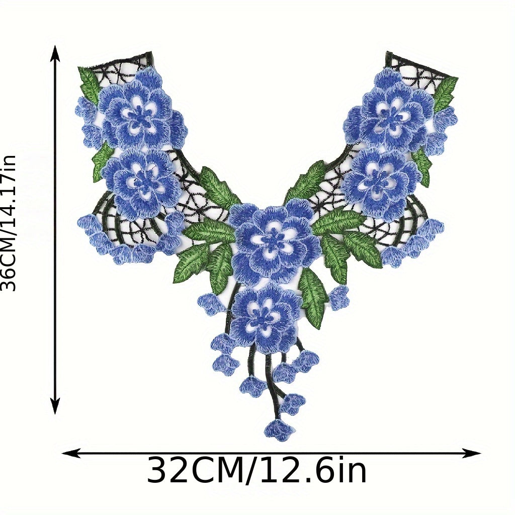 3D Collar Flower Lace Fabric Applique for DIY Lady Dress