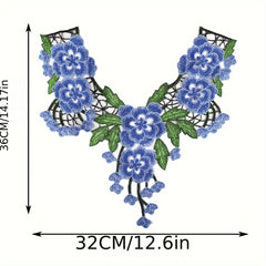 3D Collar Flower Lace Fabric Applique for DIY Lady Dress