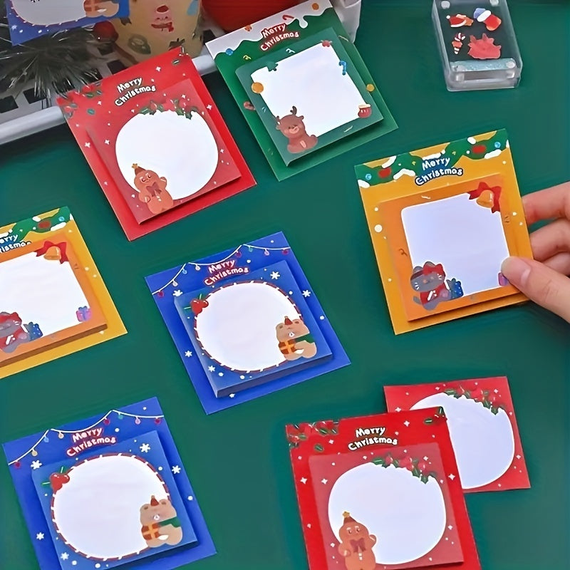 30 Sheets Christmas Elk Sticky Notes - Holiday Stationery Supplies
