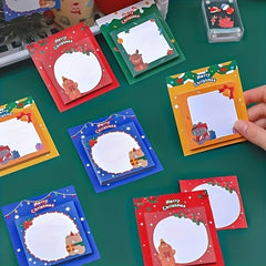 30 Sheets Christmas Elk Sticky Notes - Holiday Stationery Supplies