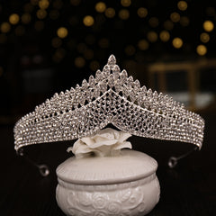 Vintage Rhinestone Princess Tiara Crown Headband Wedding Party