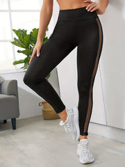 Women's Mesh Hollow Out Cropped Yoga Leggings