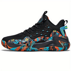 Breathable Men's Basketball Shoes Non Slip Soles Shock Absorption