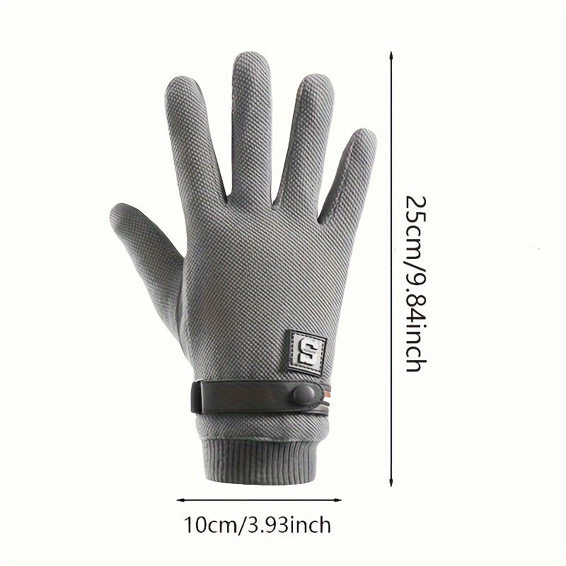 Velvet Thickened Warm Gloves Touch Screen Gloves For Cycling Running