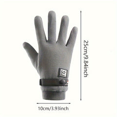 Velvet Thickened Warm Gloves Touch Screen Gloves For Cycling Running