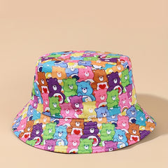 1pc Bear Bucket Hat Double sided Wearable Sunshade Sunscreen