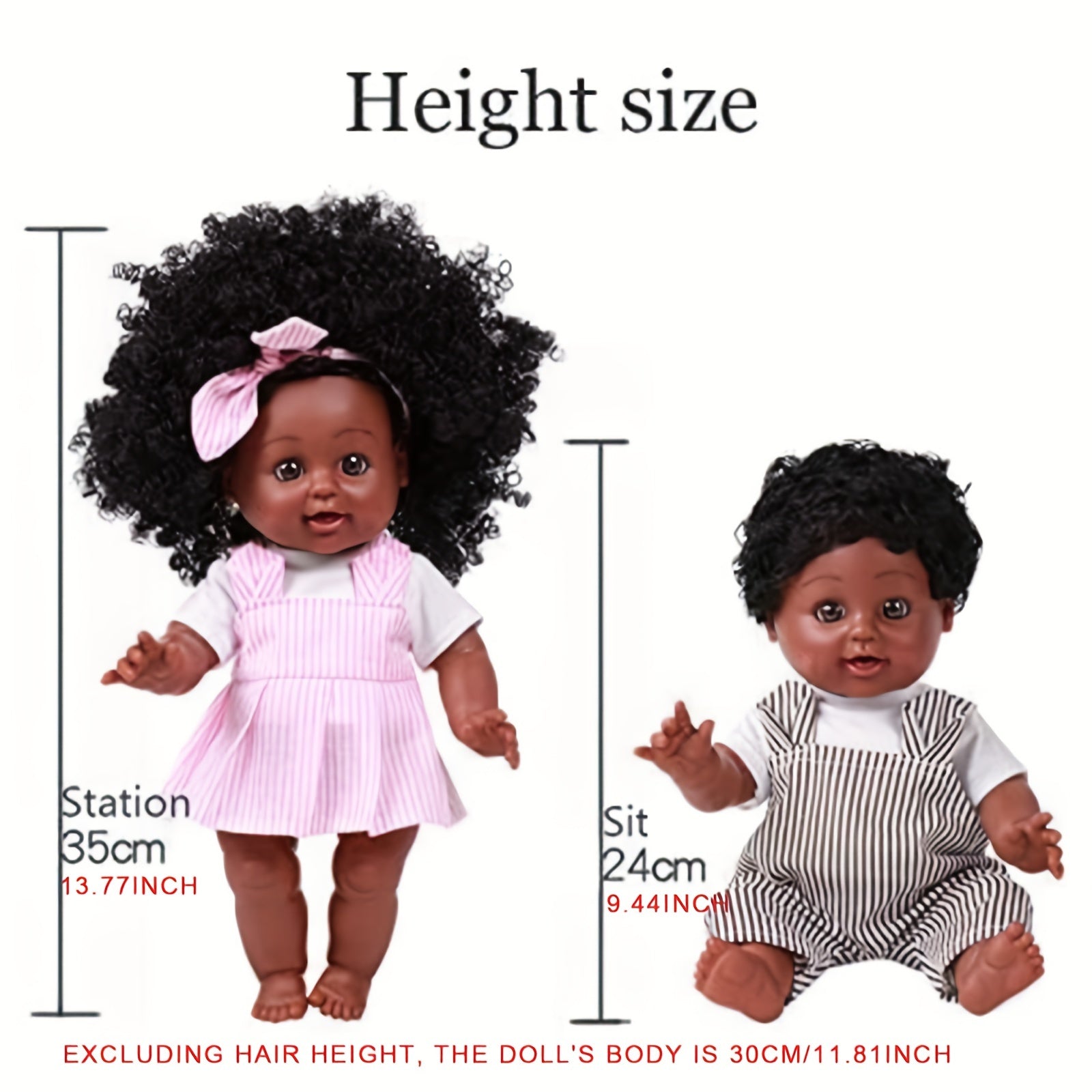 30 48 Cm Reborn Baby Dolls Silicone Lifelike African American Full Body Doll