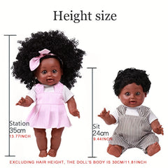 30 48 Cm Reborn Baby Dolls Silicone Lifelike African American Full Body Doll