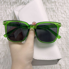 Cat Eye Sunglasses Square Frame Rivet Decor UV400