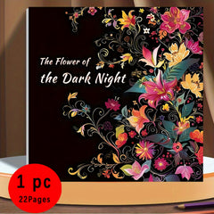 Night Flowers Coloring Book for Adults & Teens - Vibrant Floral Art Journal