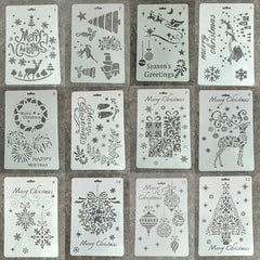 Christmas Lace Ruler Diy Photo Album Material Painting Stencil Hand Account Tool