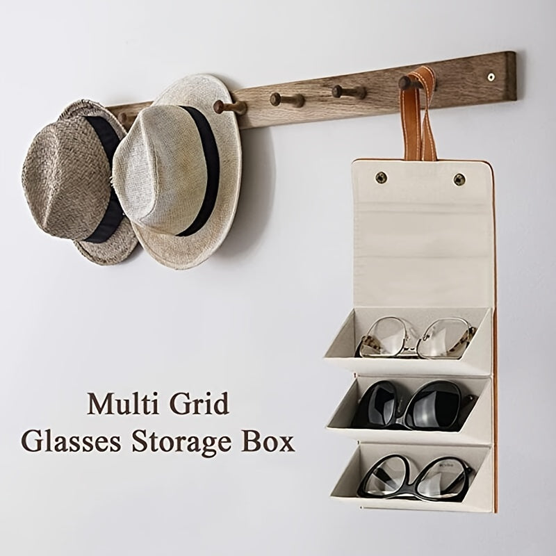3pcs PU Leather Glass Storage Box Set