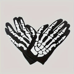 Skull Gloves Halloween Ghost Gloves Party Props Yellow Green Gloves