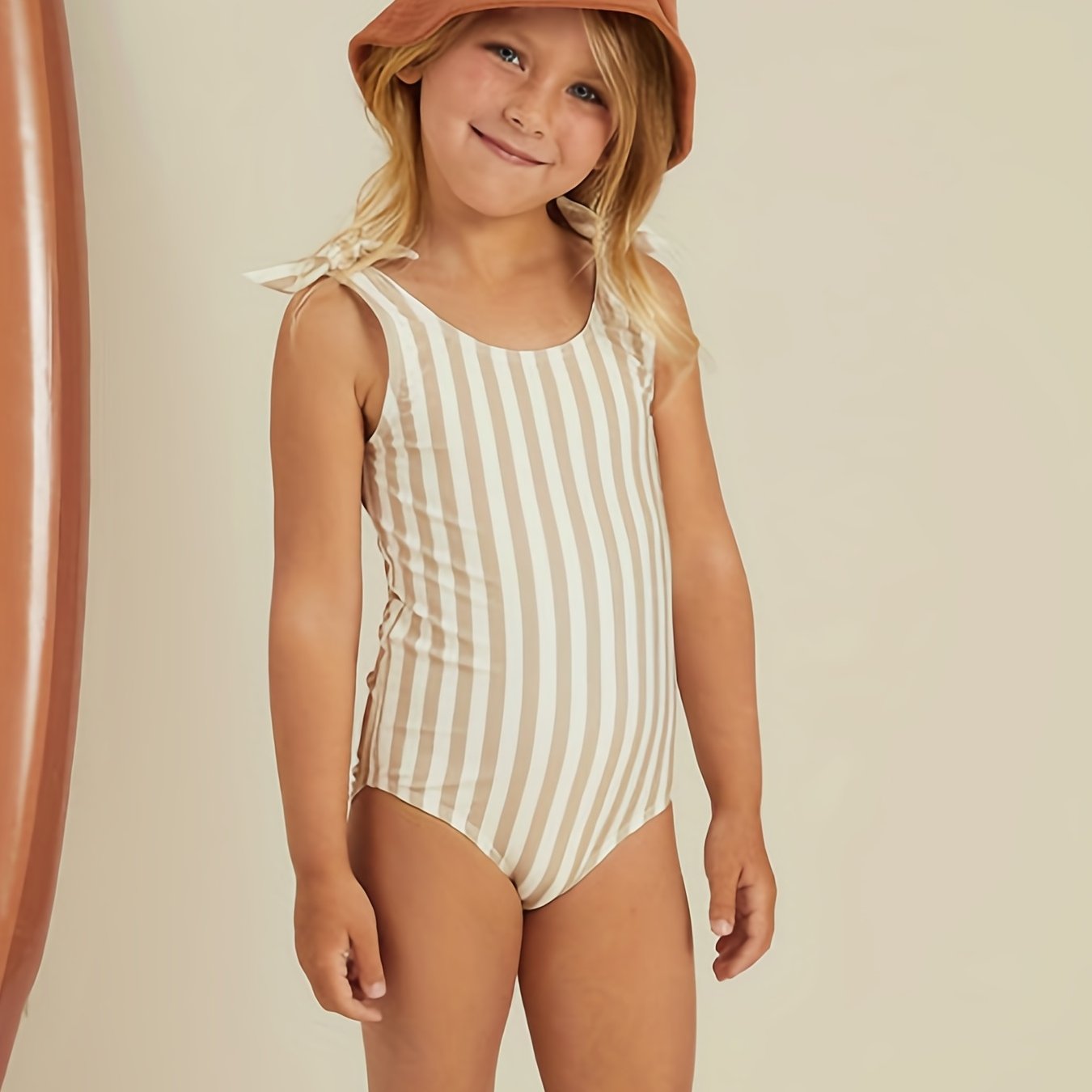 Striped Sleeveless Swimsuit for Girls