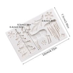 Christmas Elk Silicone Mold 3D Winter Deer Candy Chocolate DIY Baking Tool