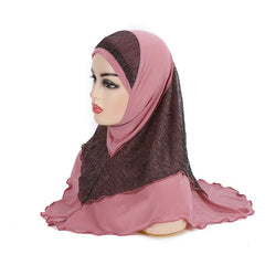 Muslim Crystal Hemp Golden Silk Veil Bandana