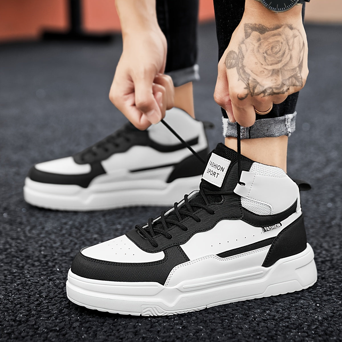 Men's High Top Skate Shoes Non Slip Soft Sole Sneakers