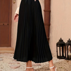 High Waist Bowknot Front Pleated Skirt for Women