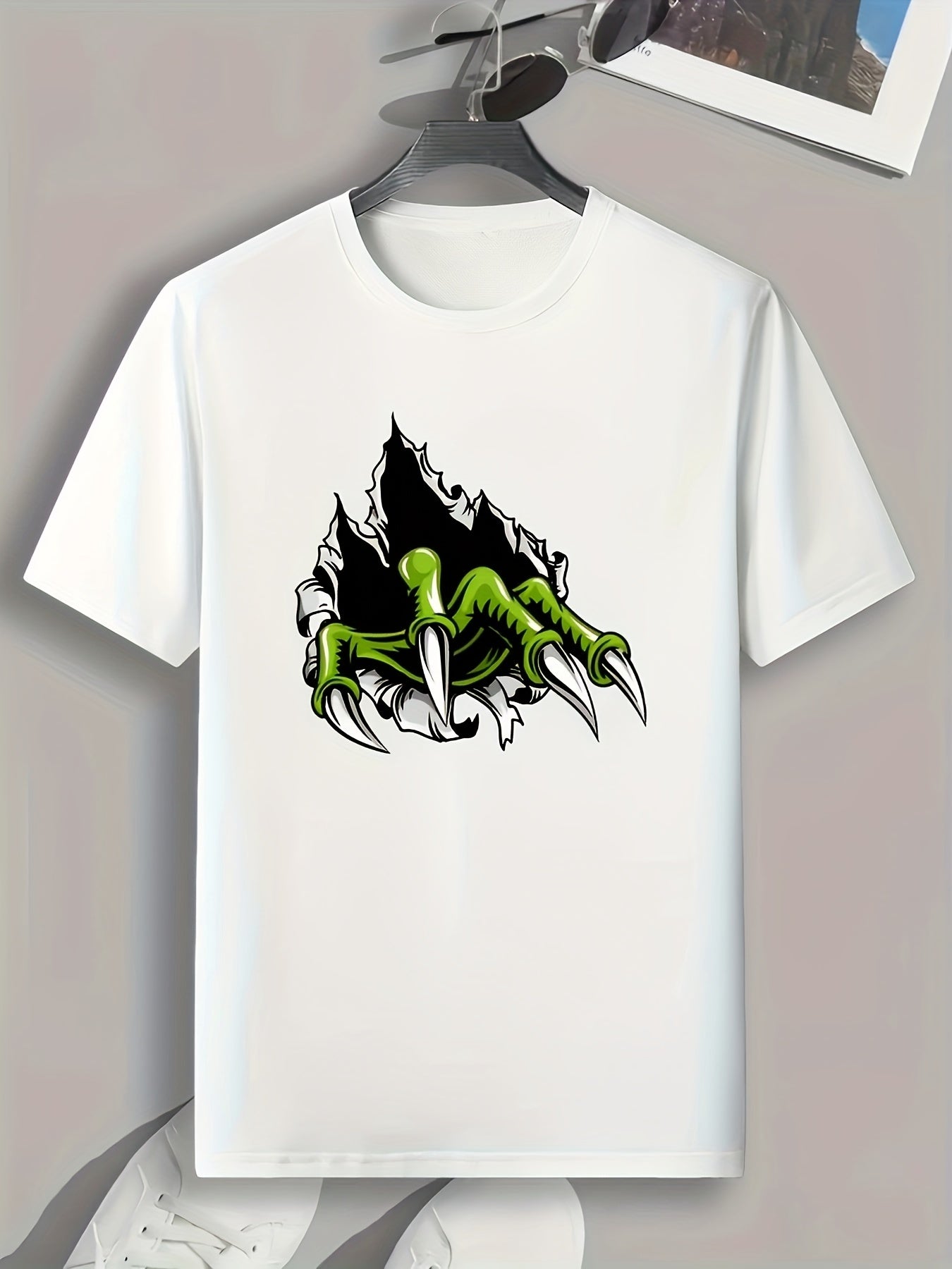 Monster Hand Print Men's Graphic T-shirt for Summer
