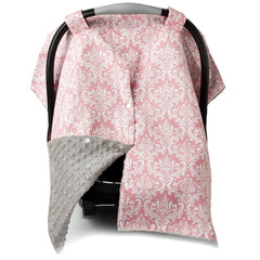 Peekaboo Car Seat Cover Damask Champagne Seat Canopy Nursing Cover