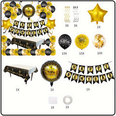 Year Balloon Party Decoration Round Year Latex Aluminum Foil Balloon