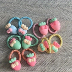 10pcs Cartoon Elastic Hair Ties for Girls' Holidays