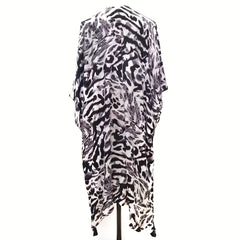 Boho Leopard Printed Shawl Fringed Cardigan Wrap for Women