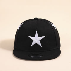 Hip Hop Wide Brim Hat with Star Embroidery