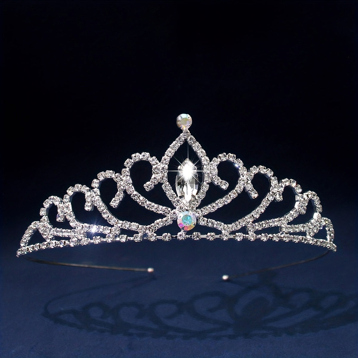 Rhinestone Headband Double Layer Crown Tiara Bridal Wedding Hair Accessories