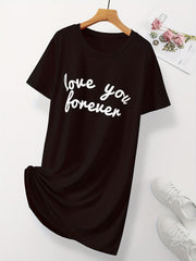 Soft & Comfy Short Sleeve Lounge Dress Women's Loungewear