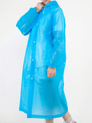 Reusable Adult Rain Poncho Hooded Waterproof Raincoat Women Stay Dry