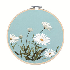 Flower Cross Stitch Kit with Embroidery Thread and Printed Cloth