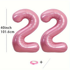 2pcs Pink Number Balloon 101 6 Cm Aluminum Foil Mylar Balloon