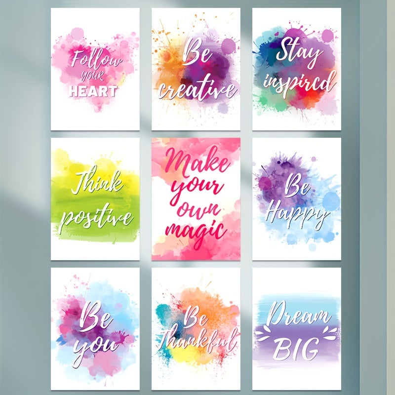 9pcs Inspirational Text Decoration Cards for Thanksgiving Christmas Birthday