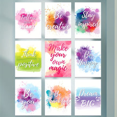 9pcs Inspirational Text Decoration Cards for Thanksgiving Christmas Birthday
