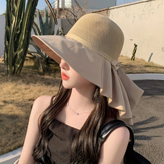 Ruffles Brim Bowknot Sun Hat Stylish Hollow Out Bucket Hat UV Protection
