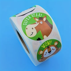 500 1-Inch Round Colored Stickers w/ 12 Patterns