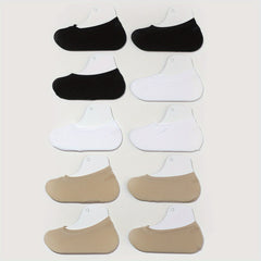 10pairs Girls Ultra Thin Nylon Blend Boat Socks