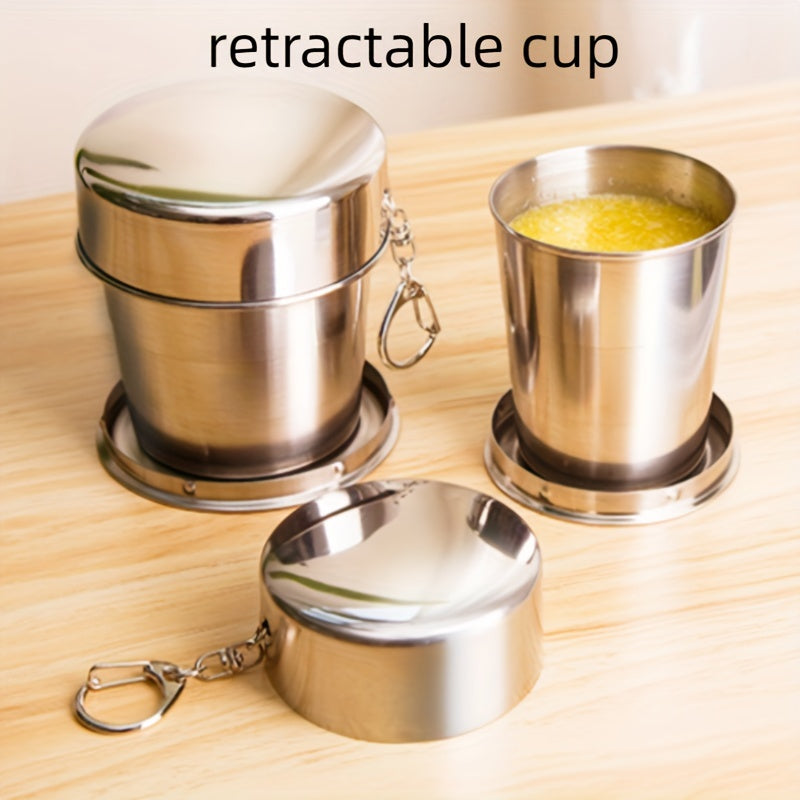 250ml Portable Stainless Steel Water Cup Outdoor Travel Folding Durable